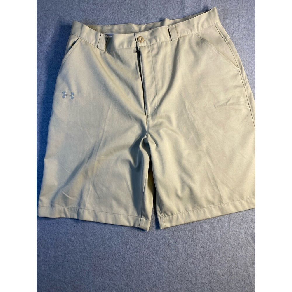 Under Armour 36 x 10" Beige Stretch Nylon Early Model Performance Golf Shorts